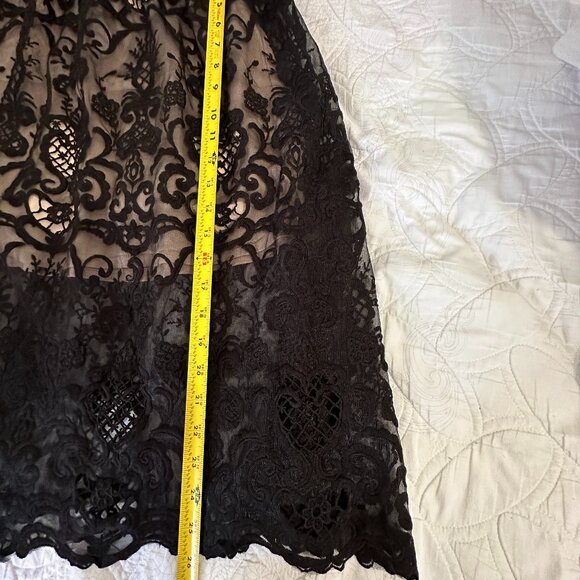 Women's Black Midi Lace Dress, Sleeveless, Small size - Picture 12 of 14